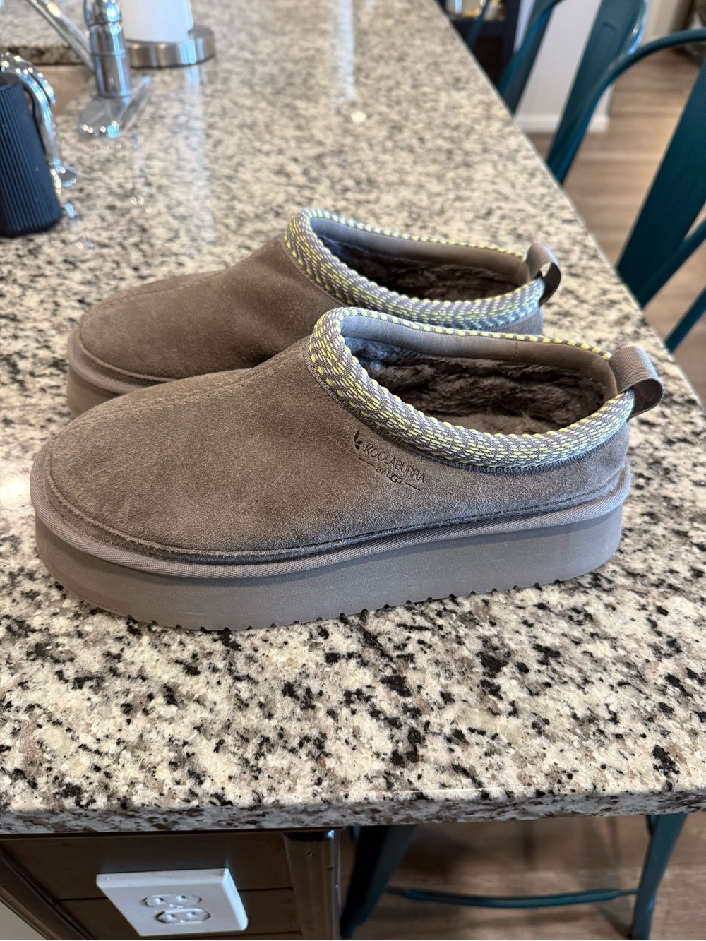 Koolaburra Ugg Suede Slip-On Shearling Lined Clog